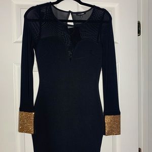 Black Mesh Rhinestone dress